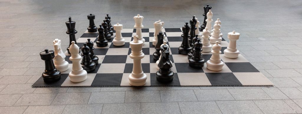 Giant chess board in Rotterdam, banner, background